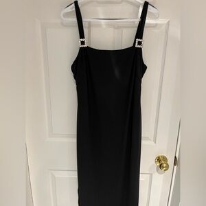Elegant Black Dress with crystal like Accents